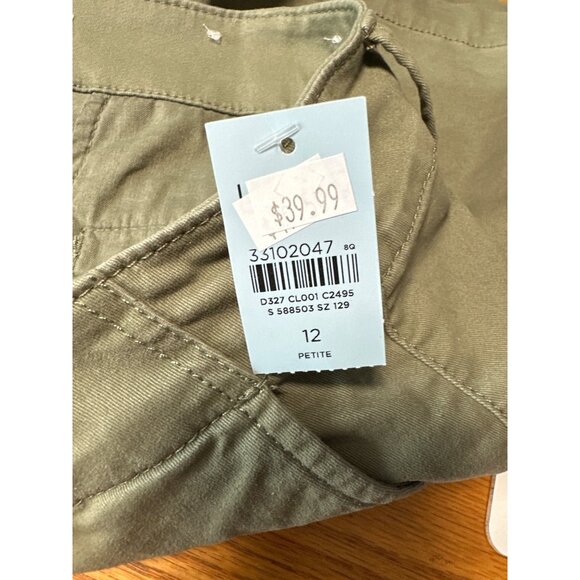 Loft Womens Washed Twill Shorts 6" Inseam Size 12P Olive Green - Picture 6 of 10